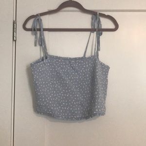 Never Worn- Abercrombie Tie Strap Smocked Cami